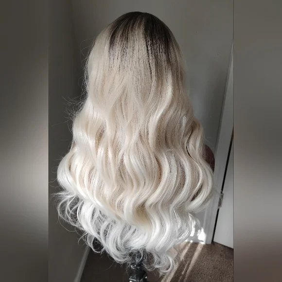 Blonde Ombre Lace Front Wig - Premium Heat-Resistant Synthetic - Picture 8 of 14